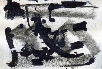 Abstract black ink calligraphy