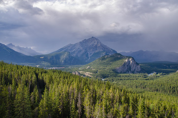 Beautiful Grand Mountain Forest Landscape Banff Canada