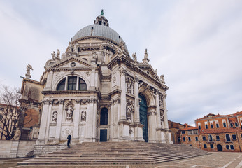 Obraz premium Venice Grand canal, Basilica Santa Maria della Salute in Venice, Italy. Architecture and landmarks of Venice. Venice postcard