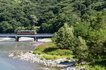 Fototapeta na wymiar The Oito line , Oito line is a Japan railway which connects Matsumoto Station in Nagano Prefecture