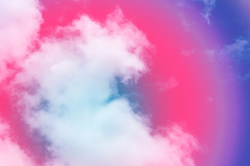 Sweet pastel colored cloud and sky with sun light, soft cloudy with gradient pastel color background.