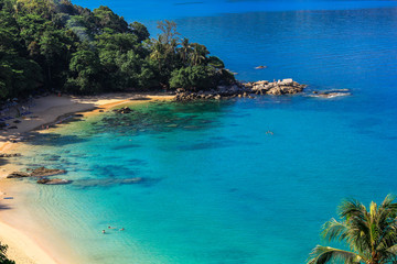 Fototapeta premium The road is surrounded by mountains. Beautiful on the go. It is a pleasure to travel one way.