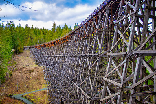 Kinsol Trestle wooden railroad bridge in Vancouver Island