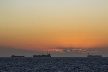  Area of work offshore on the high seas, the oil industry and a beautiful day and sunset, MORE OPTIONS IN MY PORTFOLIO 