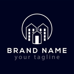 Apartment Build with line abstract Logo vector element. Build Logo Template
