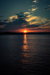 Sunset over the lake