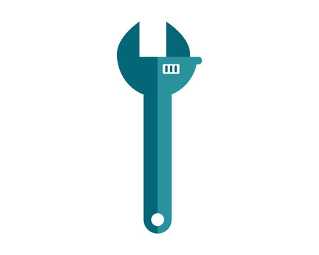 wrench construction repair fix engineering tool equipment image vector icon logo