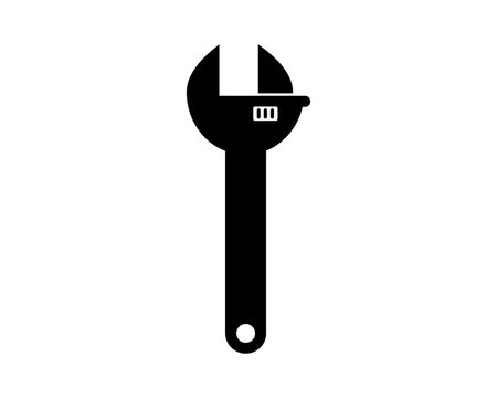 wrench construction repair fix engineering tool equipment image vector icon logo silhouette