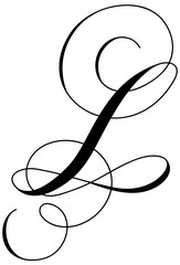 Calligraphy Alphabet Letter L