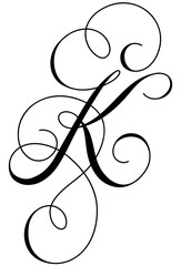 Calligraphy Alphabet Letter K - 212985331