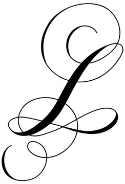 Calligraphy Alphabet Letter L