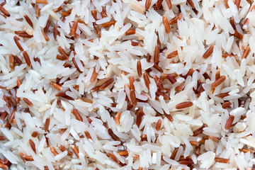 Mixed of white rice and brown rice