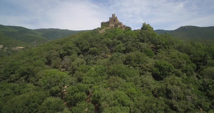 Aerial, Above Castell de Requesens, Spain - native Version