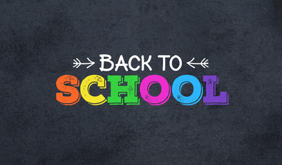 Obraz premium Back to School Colorful Text Over Blackboard Background, Widescreen