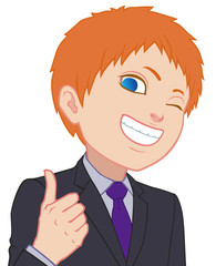 ウインクするちびキャラ　男性　タイプB