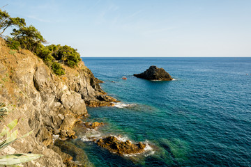 Horizontal View of the Cliff in the Path connecting Vernazza to Monterosso.