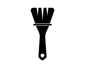 paint brush construction repair fix engineering tool equipment image vector icon logo silhouette
