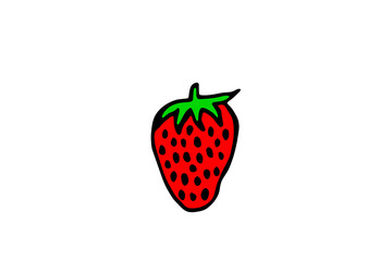 Drawing of a strawberry, vector illustration