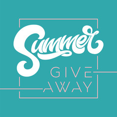 Giveaway banner for summer contests in social media. Vector template for banner, poster, flyer, ad, print design. Vector illustration.