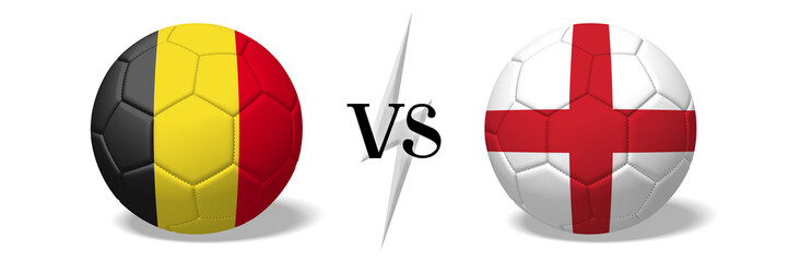 Fototapeta premium Soccerball concept - Belgium vs England