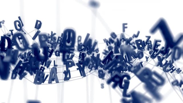 4K Alphabet Letters. 3D Animation. Seamless Looping