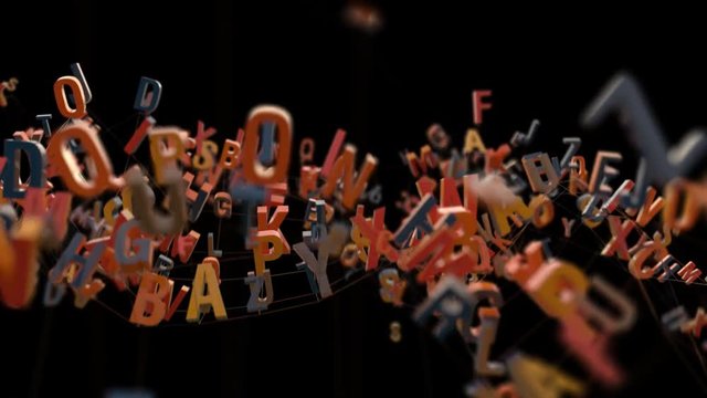 4K Alphabet Letters. 3D Animation. Seamless Looping