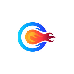 Comet Letter C Logo Design Template