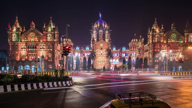 Night timelapse in Mumbai, India