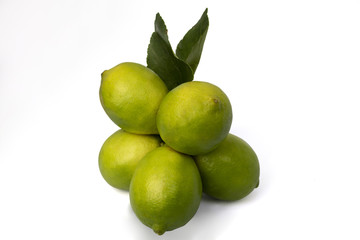 Fresh green lemon bunch 