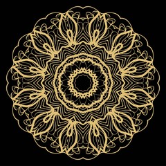 Beautiful round flower mandala. Vector illustration. Abstract.