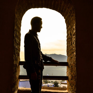 a beautiful view from an old window ( kasba ,chefchaoun , morocco )