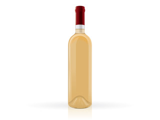 transparent bottles of wine on a white background