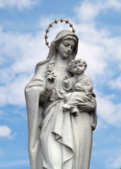 Statue of Virgin Mary with little Jesus Christ