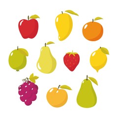 Set of fruits illustration vector