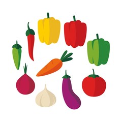 Set of vegetables illustration vector
