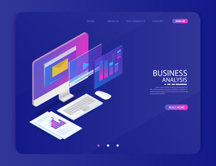  isometric accountant workspace, 3d vector