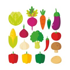 Set of vegetables illustration vector