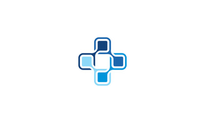 plus cross-connect communication technology logo icon vector