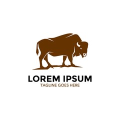 Obraz premium Unique bison logo template. vector. editable. simple shape. minimalist color. memorable