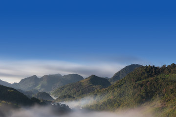Fototapeta na wymiar Mountain with mist.