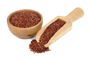 red quinoa isolated on white background