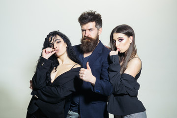 Style concept. Friends with trendy style. Fashion people and style. Loved for style