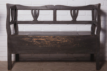 Old vintage style wooden bench