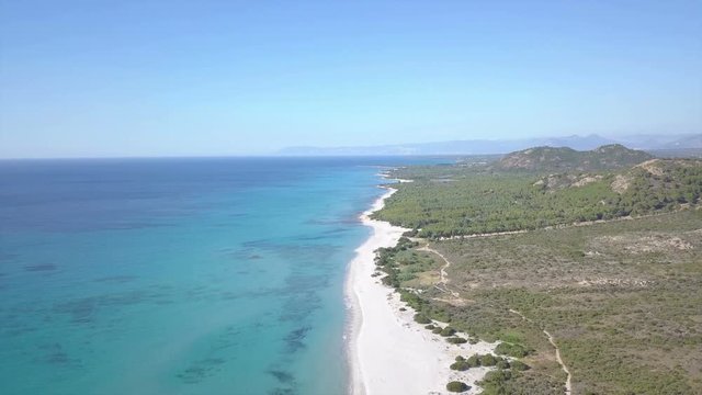 Sardinia white beach aerial view - Berchida