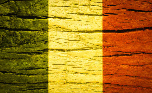Belgium flag on wood texture background. Belgian national holiday celebration.