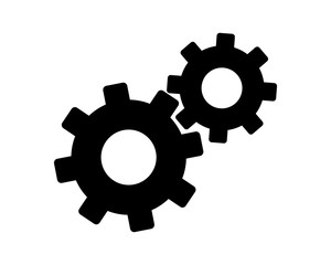 black gear construction repair fix engineering tool equipment image vector icon logo silhouette