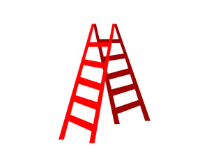 folding ladder construction repair fix engineering tool equipment image vector icon logo