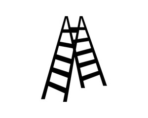 folding ladder construction repair fix engineering tool equipment image vector icon logo silhouette
