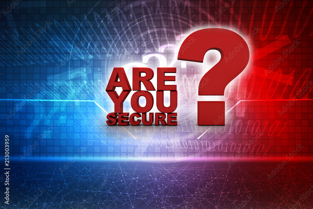 Poster 3d rendering are you secure question mark