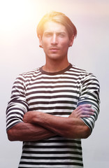 portrait of a serious young man